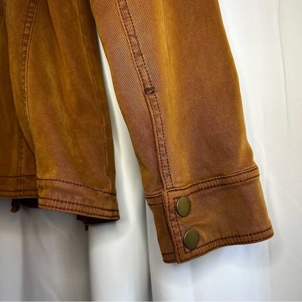 Anthropologie M Brown Everyday Belted Moto Jacket Trench Coat - Picture 6 of 11